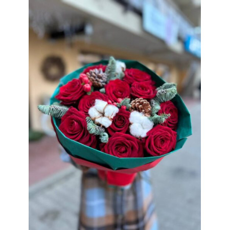 Зимний букет роз